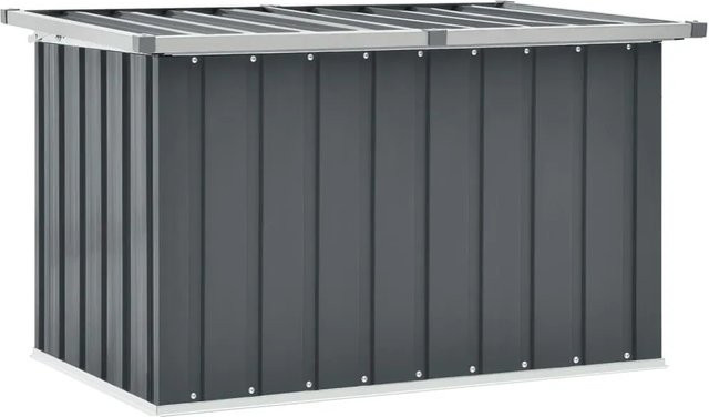 vidaXL Gartenbox aus verzinktem Stahl und Kunststoff, Grau, B: 109 cm, T: 67 cm, H: 65 cm - Bild 1