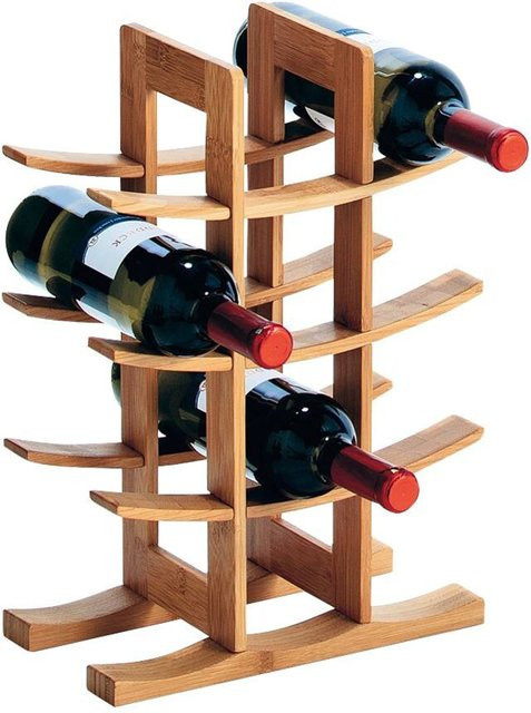 Zeller Weinregal aus Bambus für 12 Flaschen in Natur, B/T/H: 16 x 30 x 42 cm - Bild 2