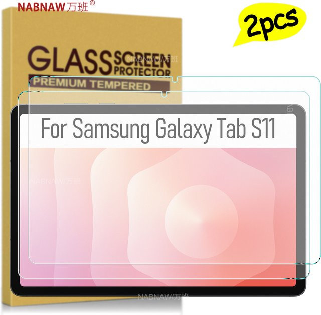 NABNAW Displayschutzfolie aus gehärtetem Glas für Samsung Galaxy Tab S11 5G WiFi und Cellular, transparent, 2er-Pack - Bild 1
