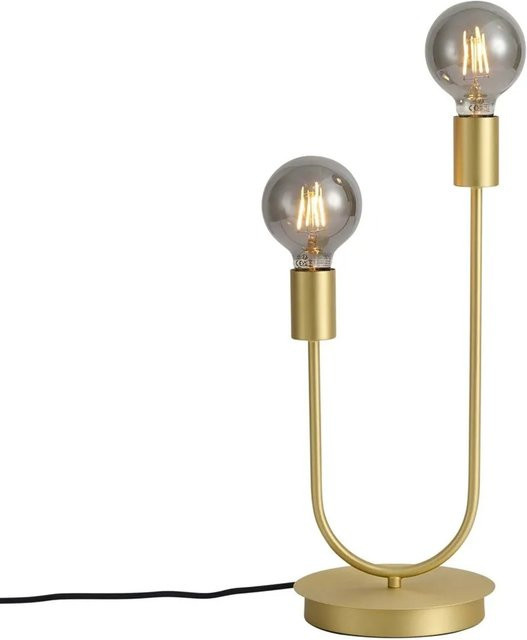 QAZQA Art-Deco-Tischleuchte aus Messing in Gold/Messing, 2-flammig - Bild 1