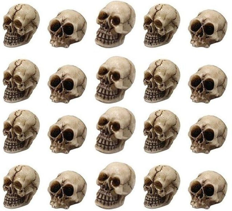 Chenxiaogang Mini-Schädel aus Kunstharz in Beige als Halloween-Dekoration für Haus und Garten - Bild 1