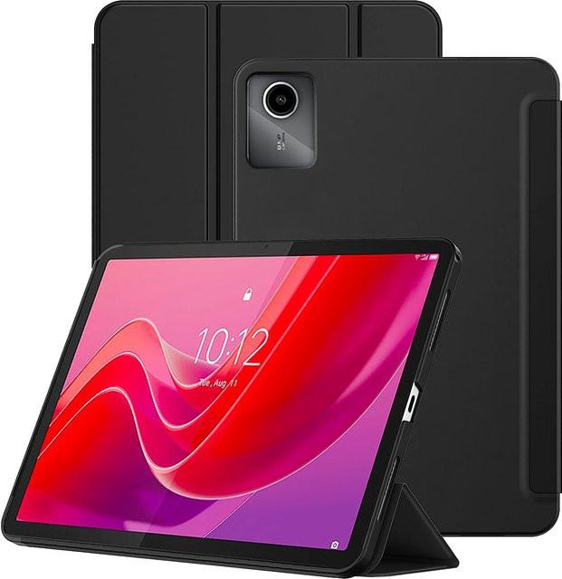 Magnetische Schutzhülle aus PU-Leder für Lenovo Tab M11 / Xiaoxin Pad 2024 (11 Zoll) mit Tri-fold Standfunktion in Schwarz oder Pink - Bild 1