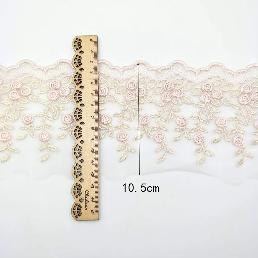 ZYLPYY Besticktes Band mit Spitzenrandbesatz für Hochzeitsapplikationen und DIY-Kleidung, Breite: 10,5 cm - Bild 2
