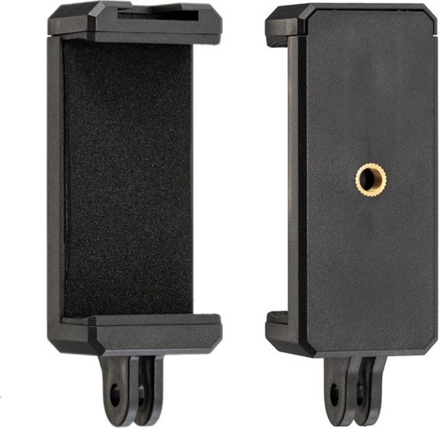 Xiaomi Stativhalterung in Schwarz mit Cold-Shoe-Halterung, Handy-Clip und 1/4-Zoll-Schraubenadapter für iPhone und LED-Videoleuchten - Bild 1