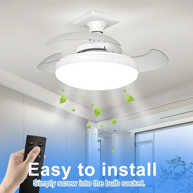 ASCELINA LED Deckenventilator mit E27 Fassung, 48W, Weiß, dimmbar mit Fernbedienung und App-Steuerung für Wohnzimmer, Schlafzimmer und Home Office - Bild 1