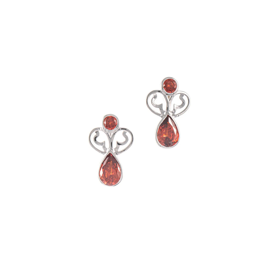 Ohrstecker 925 Silber, Zirkonia, rot - Bild 1