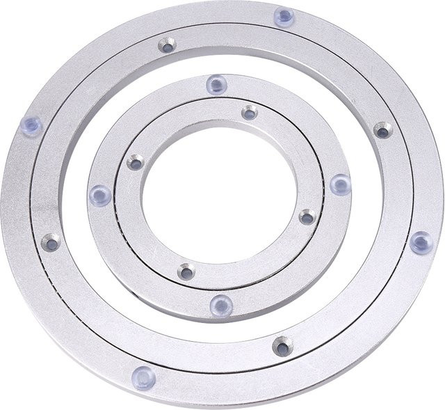 WALFRONT Drehbare Lagerplatte aus Aluminiumlegierung für runde Esstische, Silber - Bild 1