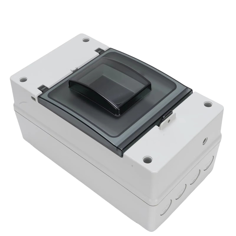 DC-Leistungsschalterkasten aus Kunststoff mit IP66 Schutzart als regensicherer Außenverteiler und Anschlussdose für MCCB-Solarbatterieschalter, B/T/H: 27,0 x 15,0 x 12,3 cm - Bild 3