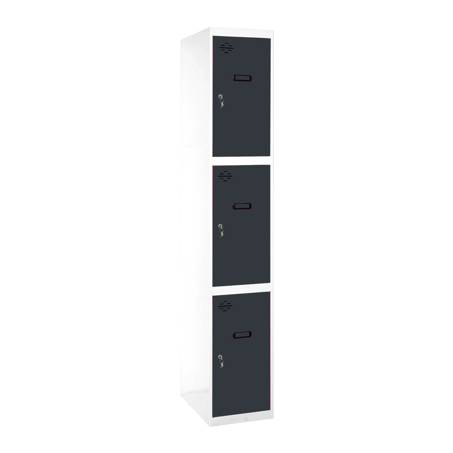 PROREGAL Spind AMEGO Schließfach Garderobe mit 3 Abteilen, Weiß-Anthrazit, H x B x T: 180 x 40 x 50 cm - Bild 2