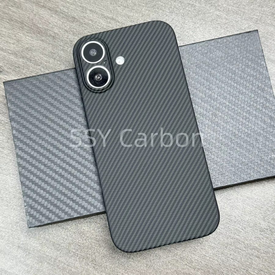 Apple Echtcarbon-Hülle aus Aramidfaser für iPhone 17air, iPhone 17 Pro Max und iPhone 17 Pro in Schwarz, ultra-leicht und ultra-dünn - Bild 1
