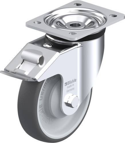 Blickle Lenkrolle LK-PATH 160KA-FI mit Feststeller, Farbe: Silber/Grau, Rad-Durchmesser: 160 mm, Tragfähigkeit: 400 kg - Bild 1