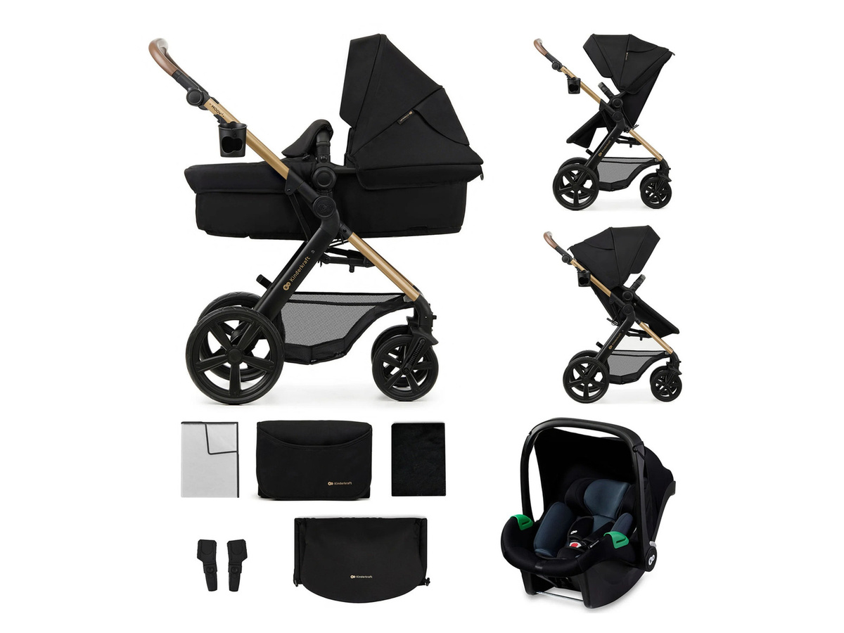 KINDERKRAFT 3-in-1 Kinderwagen MOOV 2 Classic in Schwarz mit Federung und verstellbarem Griff - Bild 2
