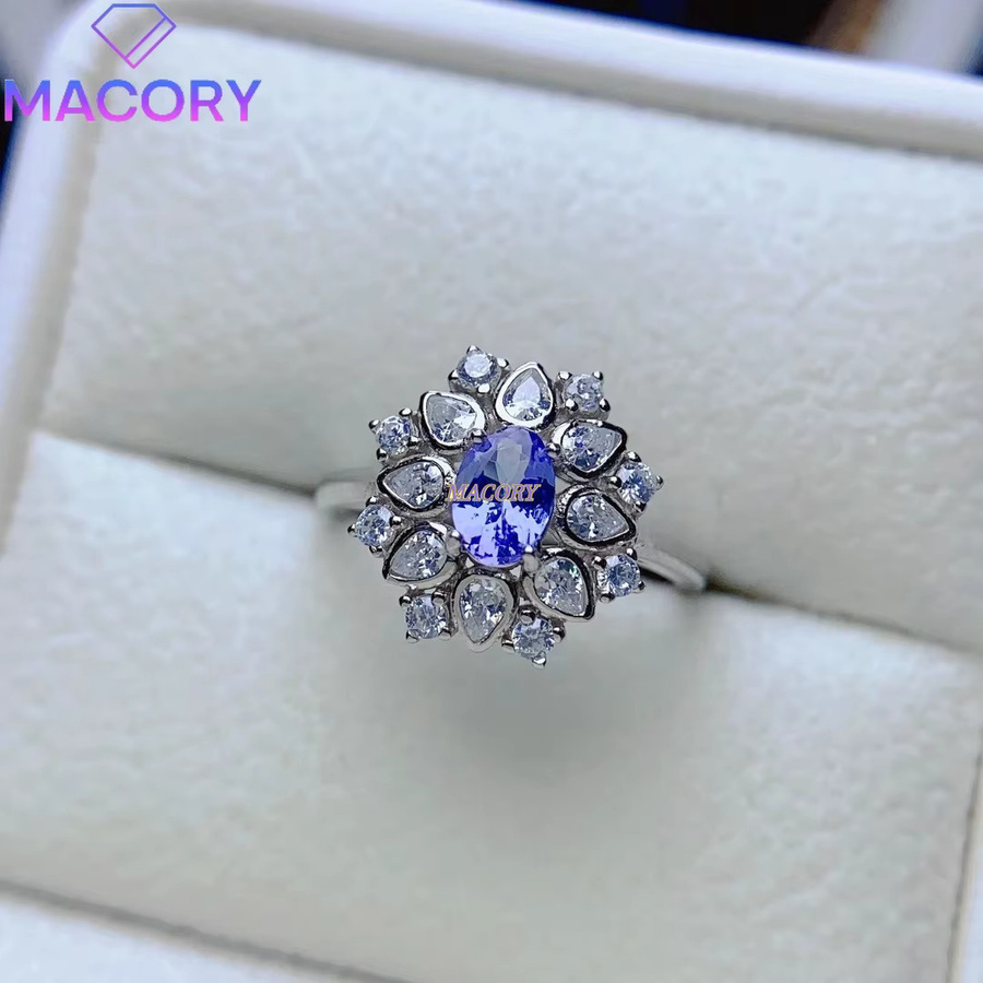 MACORY Ring Tansanit, Zirkonia, 925 Silber, Damen - Bild 2
