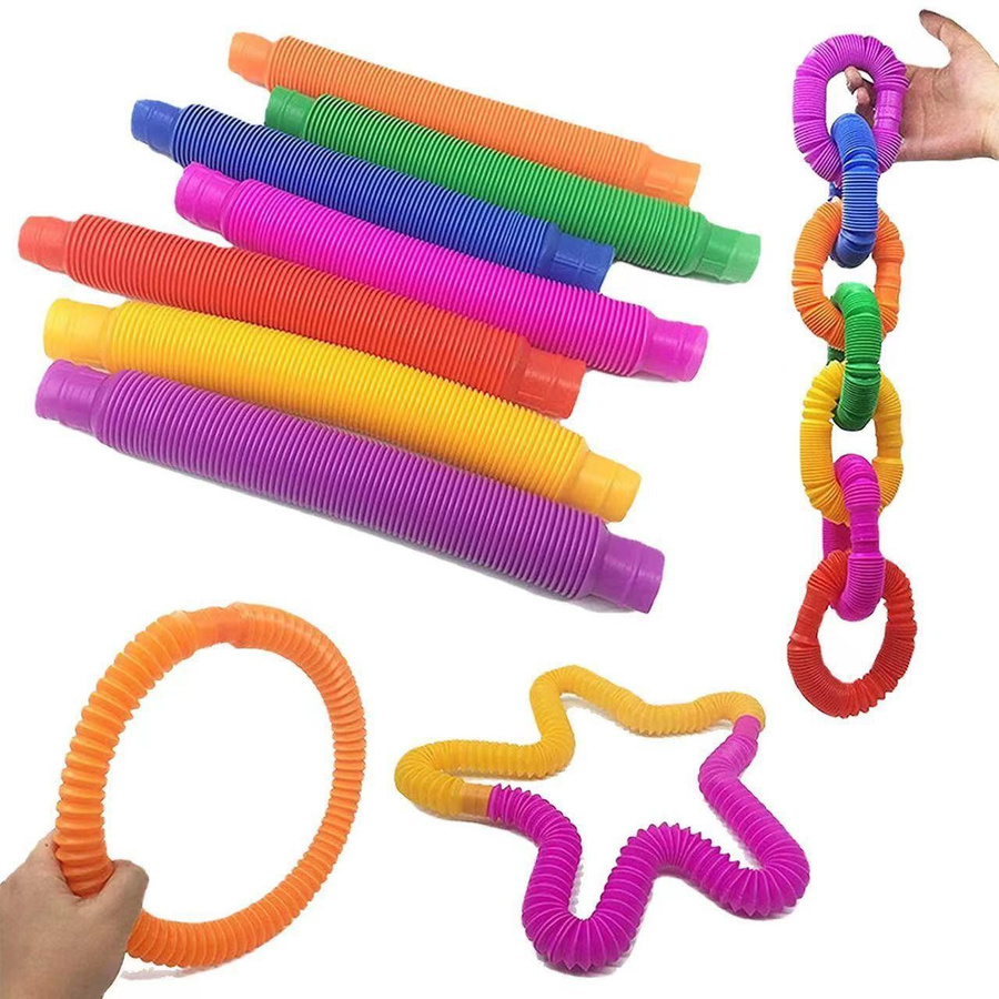 Fashnics Pop-Röhrchen Regenbogen Fidget Spielzeug Kunststoff Bunt - Bild 3