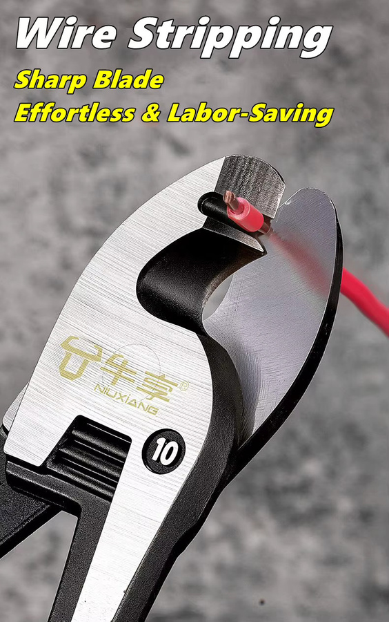 NIUXIANG Professionelle Elektriker Zange zum Abisolieren, Schneiden und Crimpen von Kabeln, Drähten und Bolzen in den Größen 6, 8 oder 10 Zoll - Bild 4