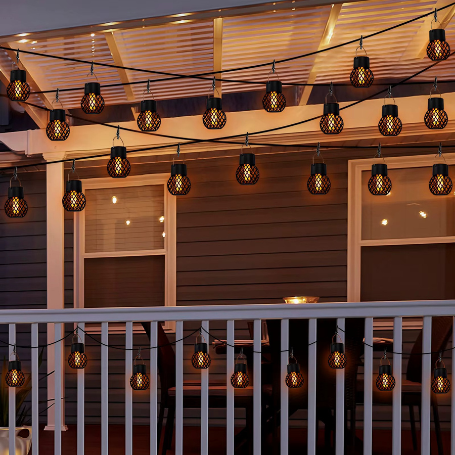 Heinast LED Solar Laterne mit Flammen-Effekt, wasserdichte Hängeleuchte für Garten, Terrasse und Hof - Bild 4