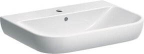 Geberit Waschtisch Smyle aus Keramik in Weiß mit Hahnloch und Überlauf B: 65 cm, T: 48 cm - Bild 1