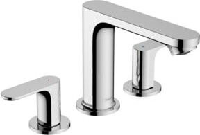 Hansgrohe 3-Loch-Waschtischarmatur Rebris S 110 mit Zugstangen-Ablaufgarnitur, chrom - Bild 1