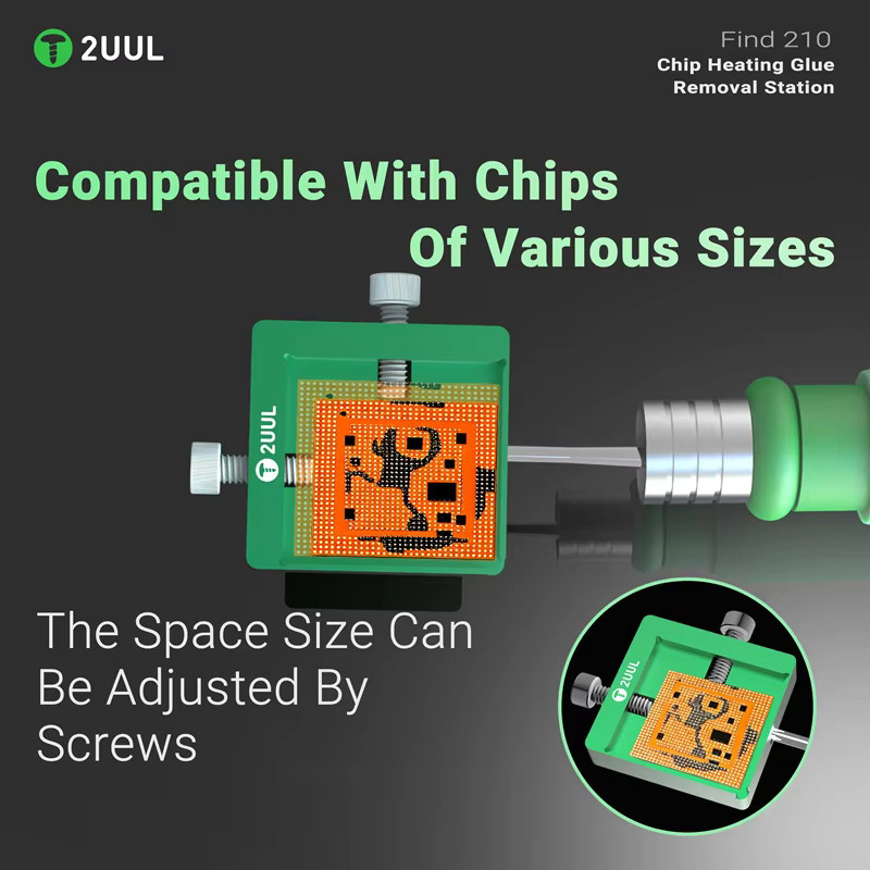 2UUL FD40 Find 210 MINI Chip-Heizstation in Grün zur Klebstoffentfernung für Mobiltelefon-IC-Chip Reparaturen - Bild 4