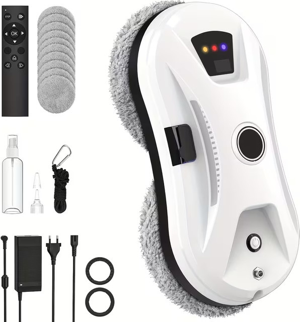 WUIETI Fensterputzroboter mit Elektrosprühfunktion und 5600 Pa Saugkraft in Grau und Weiß - Bild 1