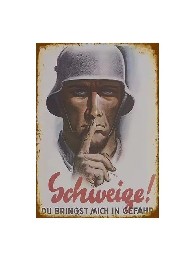 Vintage Metallschild CIFBUY Keep Quiet Wanddeko in Mehrfarben - Bild 2