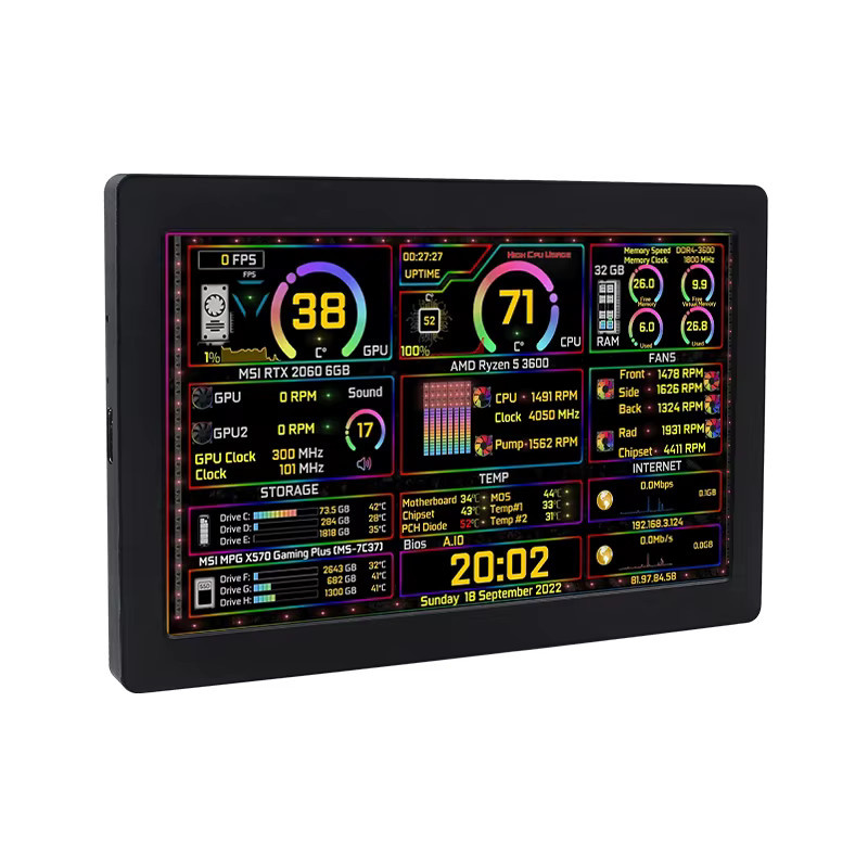 SHCHV USB Sekundärbildschirm mit 5 oder 7 Zoll IPS Display, 1024x600 Auflösung, Schwarz, AIDA64 Überwachungsanzeige für Windows 10/11 - Bild 2