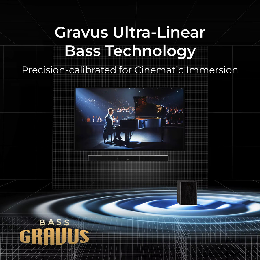 ULTIMEA Skywave Serie 5.1.2-Kanal Soundbar mit Dolby Atmos, Heimkinosystem mit kabellosem Subwoofer und App-Steuerung, Schwarz - Bild 3