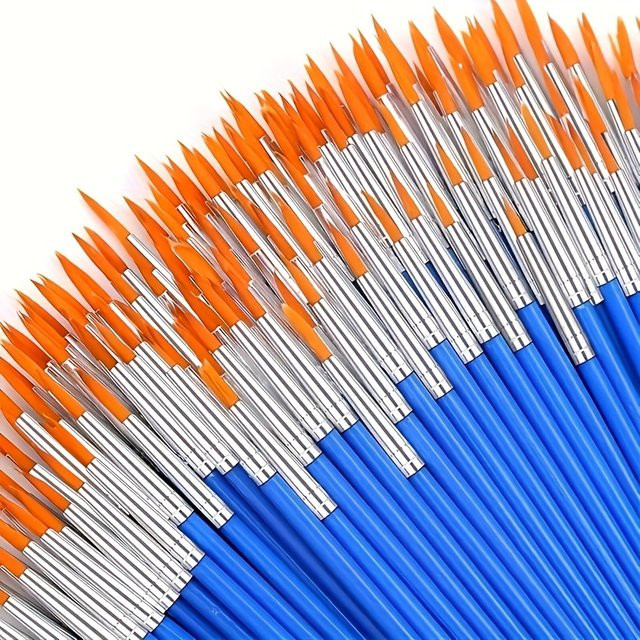 50 Stück spitze Nylon-Pinselhaare für Acryl-, Aquarell- und Ölmalerei aus Kunststoff - Bild 1