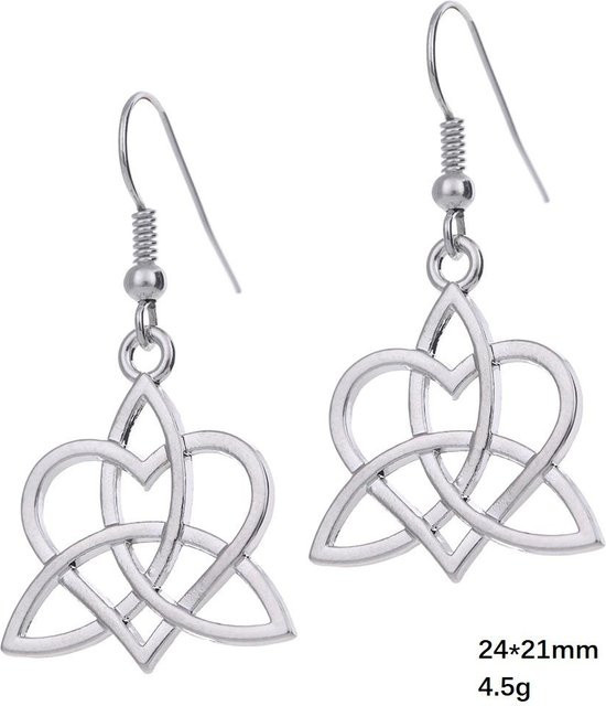 Hängeohrringe Trinity Celtics Irischer Knoten Triquetra Amulett, Damen - Bild 1