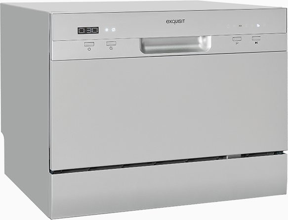 Exquisit Geschirrspüler GSP206-030F in Silber, freistehend mit Aquastop und Schnellprogrammen - Bild 1