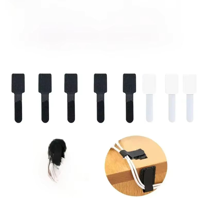 Selbstklebende Klettverschluss-Kabelbinder aus Nylon in Schwarz für DIY-Anwendungen und Wandmontage - Bild 5