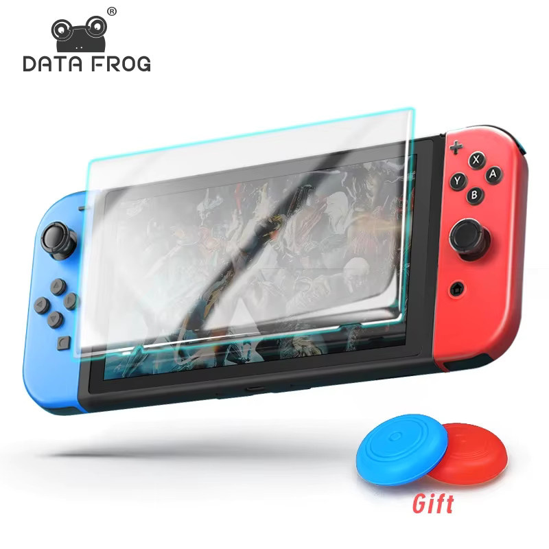 DATA FROG HD Displayschutzfolie aus gehärtetem Glas für Nintendo Switch, transparent - Bild 1