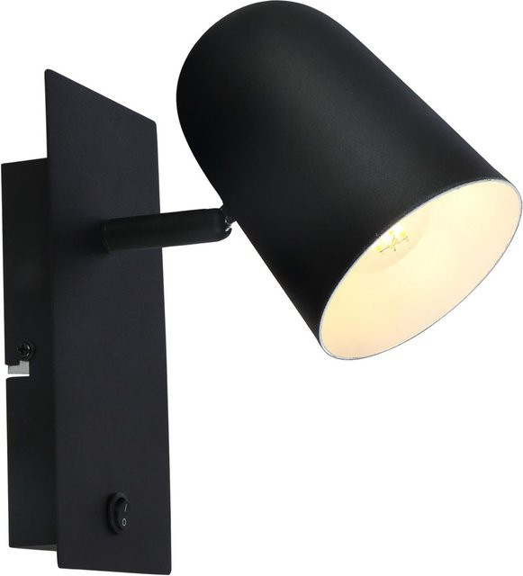 Brilliant Ayr Wandspot Schwarz Matt mit Kippschalter und E14 Fassung - Bild 1