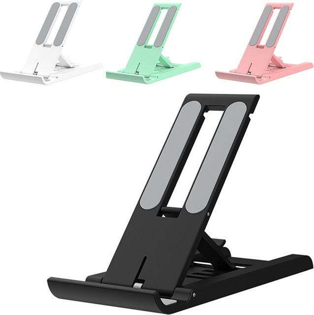 Faltbarer Desktop-Telefonhalter und Tablet-Ständer für iPhone, iPad und Xiaomi Redmi in Pink - Bild 1