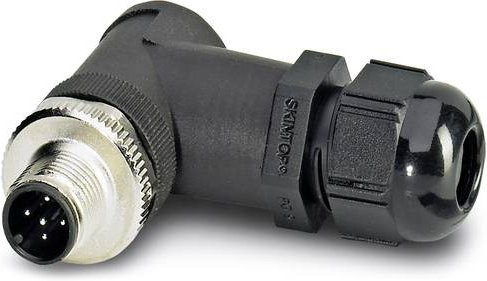 Phoenix Contact 1561742 Sensor-Aktor-Steckverbinder M12 Stecker gewinkelt unkonfektioniert Polzahl 5 schwarz Metall - Bild 1