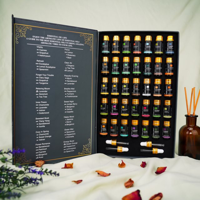 Mayjam Ätherische Öle Set, 35 Stück, Lavendel, Vanille, Zitrone, Eukalyptus - Bild 1