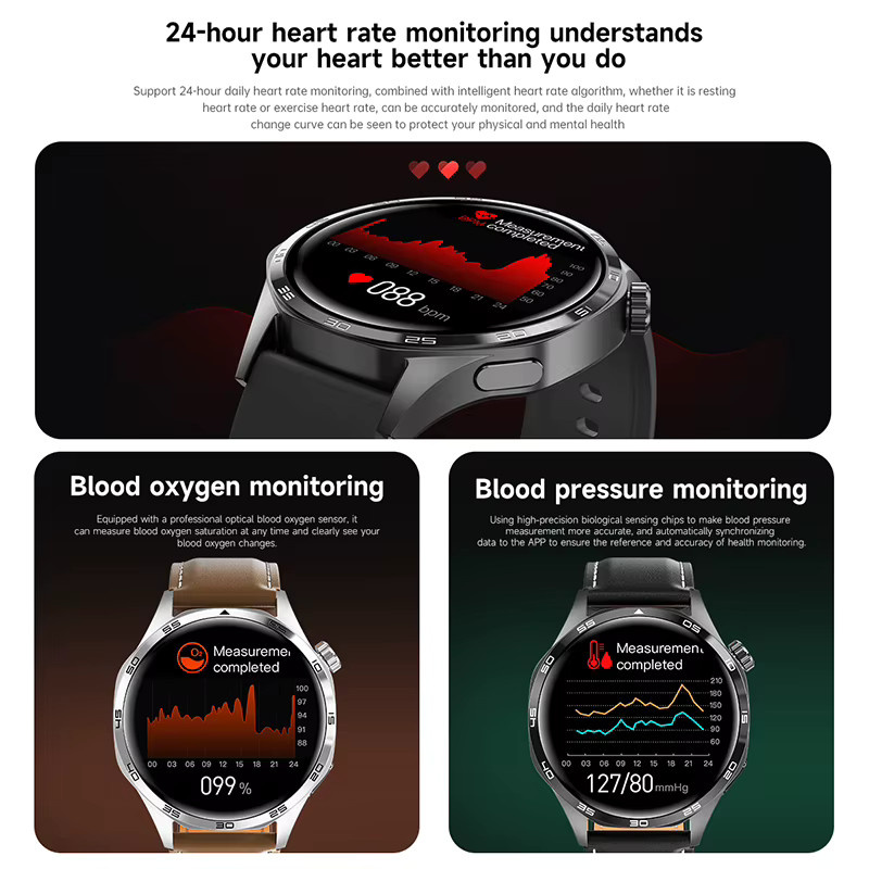 BOXUXING Smartwatch 5 Pro für Herren mit GPS, NFC und AMOLED-Bildschirm in Silber - Bild 5