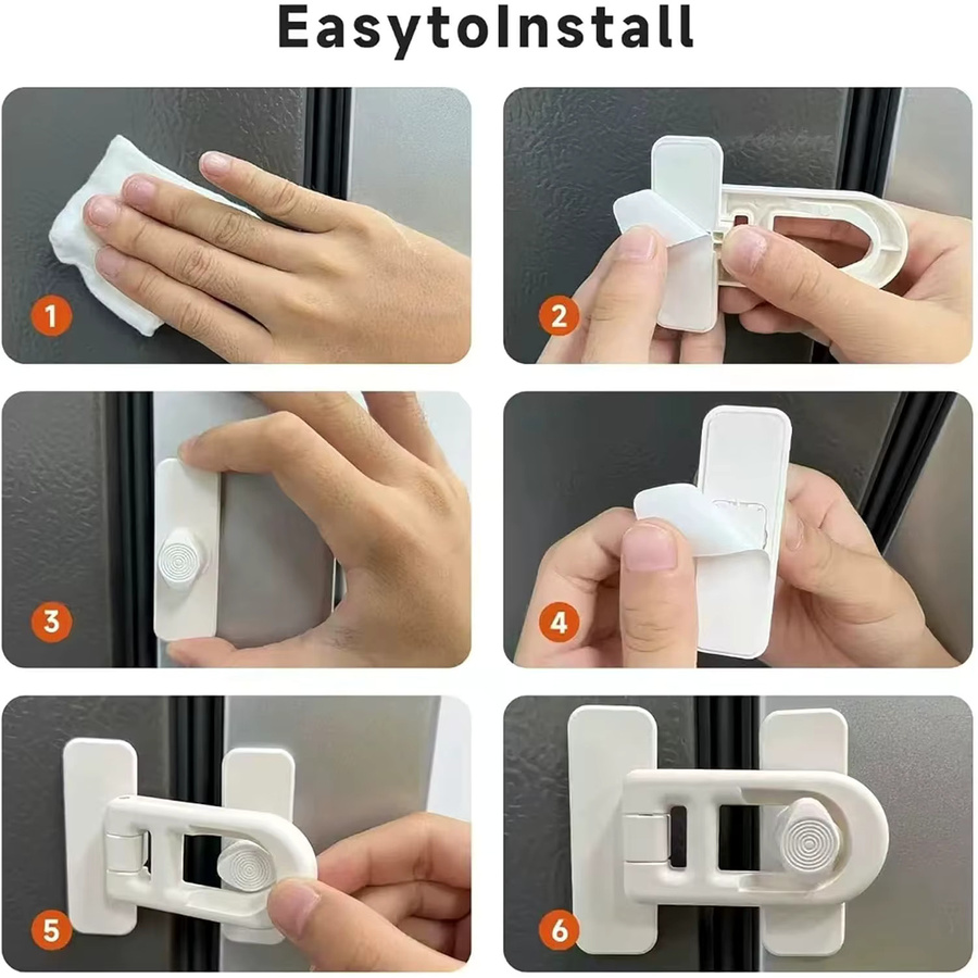 DHDH Multifunktionale Kindersicherung mit Schlüssel für Gefrierfach, Türen und Schubladen, Weiß - Bild 3
