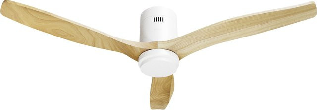 Hombli Smart Deckenventilator mit LED-Licht in Weiß und Holzoptik, dimmbar und App-Steuerung - Bild 1