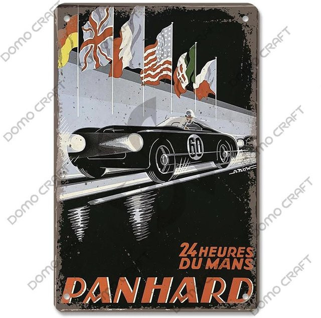 CIFbuy Rennauto-Metallblechschild F1-Rennstrecke Vintage-Wandkunst in Gold und Multicolour, Breite: 30 cm, Höhe: 20 cm - Bild 1