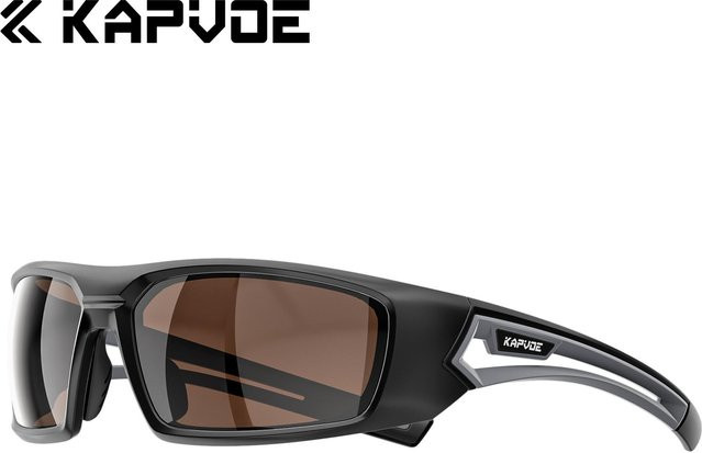 KAPVOE Radsport-Sonnenbrille, Unisex, Vollrand, rectangular, black, polarisiert - Bild 1