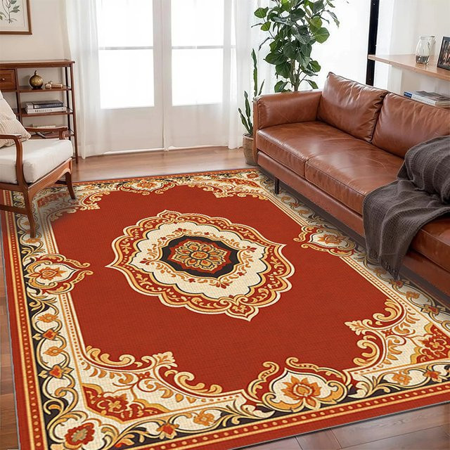 VIKAMA Böhmischer Kristall-Bereichsteppich im orientalischen Design, rutschfester Tiefflor-Teppich für dein Wohnzimmer - Bild 1