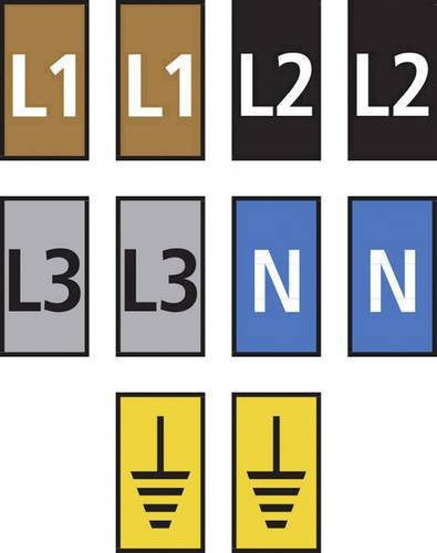 HellermannTyton Kennzeichnungsclip WIC2-L1,L2,L3,N,Earth-PA66-MIX in Blau und Mehrfarbig aus Kunststoff - Bild 1