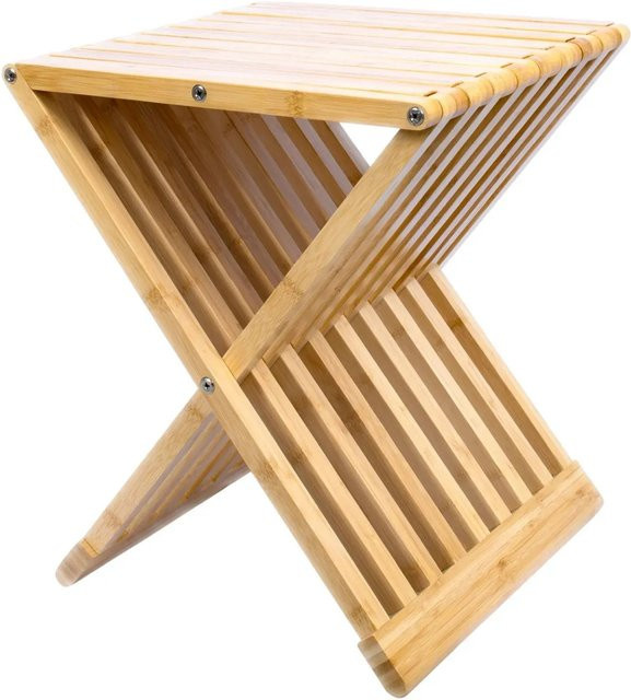 Schulte Badhocker klappbar aus Bambus FSC in Braun B/T/H: 39,0 x 38,0 x 44,0 cm - Bild 1