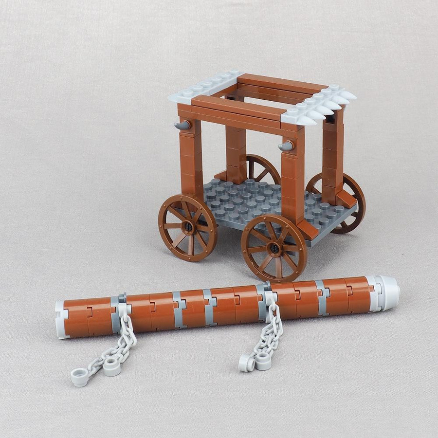 SixBricks Antike Kriege Römischer Soldat Holzkarren Fahrzeug, Bausteine Set, ab 6 Jahren - Bild 1