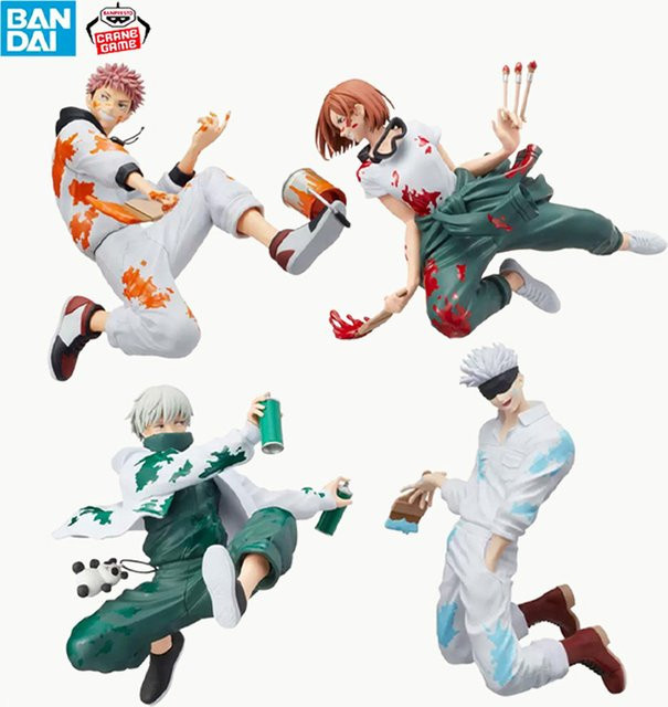 Bandai Jujutsu Kaisen Gojo Satoru Fushiguro Megumi Kugisaki Nobara, PVC-Actionfigur, Kunststoff, Bunt / Mehrfarbig - Bild 1