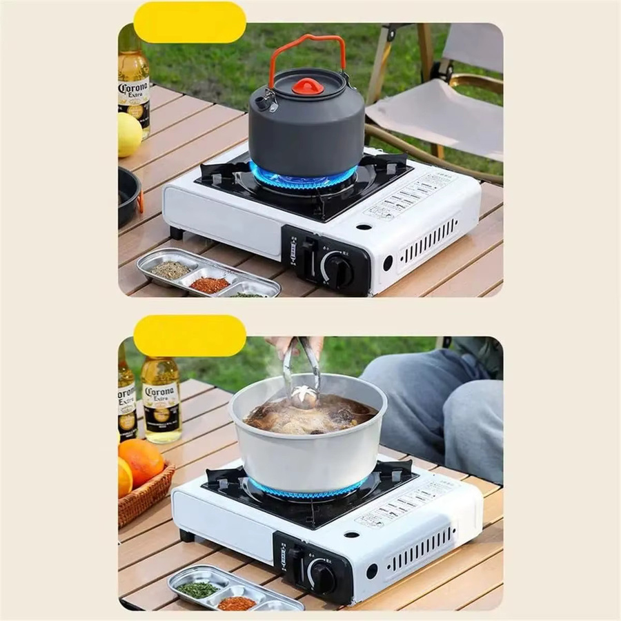 FEB.WIND Tragbarer Gasgrill und Campingherd in Weiß für Outdoor und Picknick - Bild 5