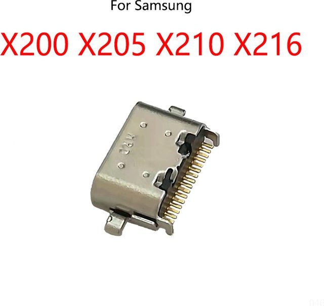 50 Stück USB-C Ladebuchsen für Samsung Galaxy Tab A8 10,5 2022 X200 X205 und Galaxy Tab A9 Plus X210 X216 in Silber - Bild 1