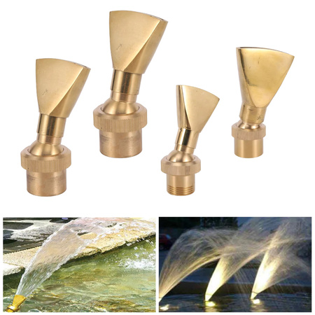 Adhere To Fly Messing Springbrunnen Düse in Gold mit fächerförmigem Ente-Schwanz-Design für Garten und Pool