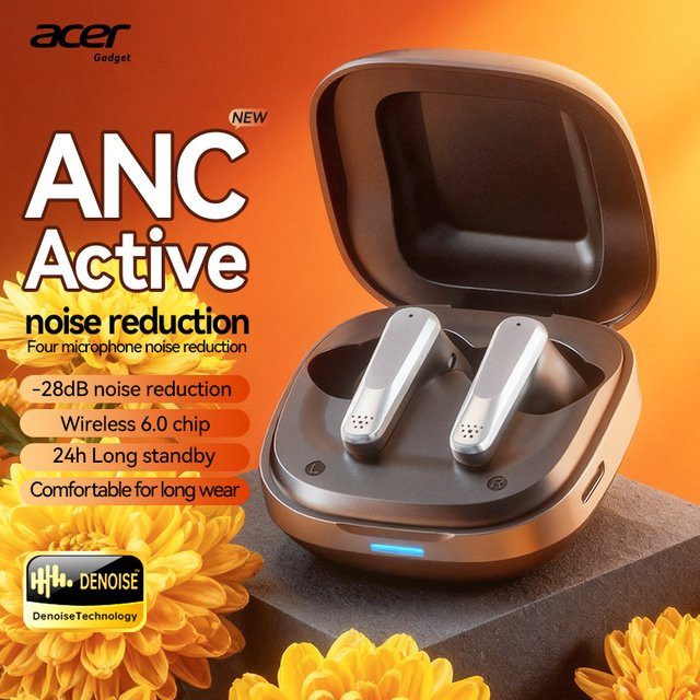 Acer Ohr646 Kabellose In-Ear Kopfhörer mit ANC Geräuschunterdrückung und HiFi-Klang in Beige - Bild 1